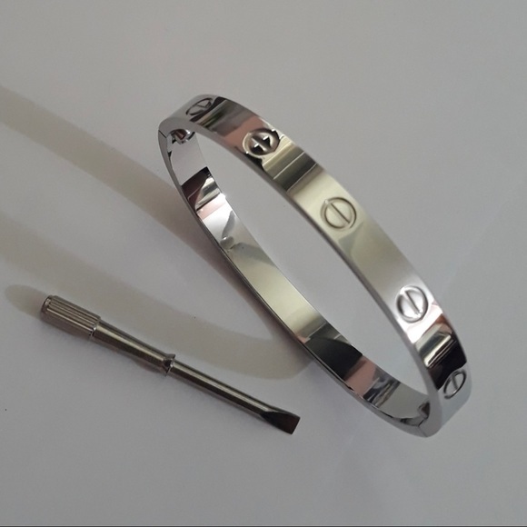 LOVE Screw Bangle Bracelet with Screwdriver in Silver